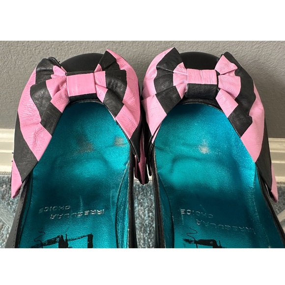 Irregular Choice Oversized Bow Pumps Heels Pink Black Size 8 - Picture 11 of 13